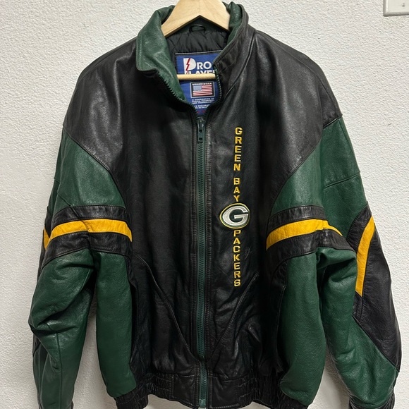 Vintage Green Bay Packers Leather Jacket
